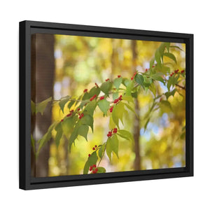 Honeysuckle Berries Matte Canvas Wall Art - Dipaliz - Posters Prints & Visual Artwork