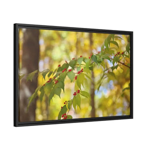 Honeysuckle Berries Matte Canvas Wall Art - Dipaliz - Posters Prints & Visual Artwork