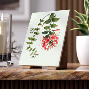 Home Decor - Honeysuckle Ceramic Photo Tile by Dipaliz