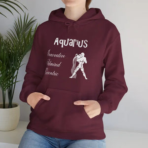 Aquarius Zodiac Hoodie — Plush Unisex Astrology Sweatshirt - Hoodies