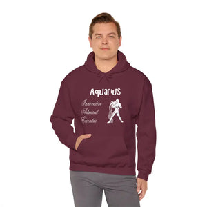Aquarius Zodiac Hoodie — Plush Unisex Astrology Sweatshirt - Hoodies