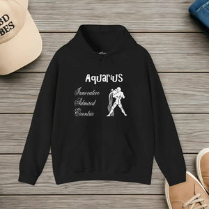 Aquarius Zodiac Hoodie — Plush Unisex Astrology Sweatshirt - Black / s - Hoodies