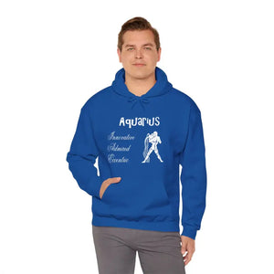 Aquarius Zodiac Hoodie — Plush Unisex Astrology Sweatshirt - Hoodies