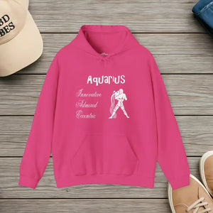 Aquarius Zodiac Hoodie — Plush Unisex Astrology Sweatshirt - Heliconia / s - Hoodies