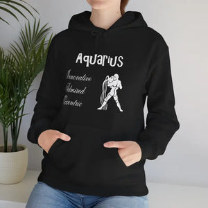 Aquarius Zodiac Hoodie — Plush Unisex Astrology Sweatshirt - Hoodies