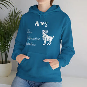 Aries Zodiac Sign Hooded Sweatshirt Unisex Heavy Blend - Dipaliz - Hoodies