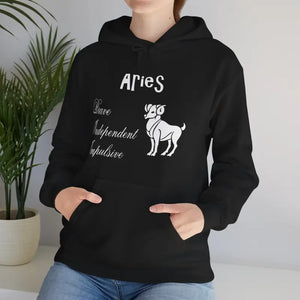 Aries Zodiac Sign Hooded Sweatshirt Unisex Heavy Blend - Dipaliz - Hoodies