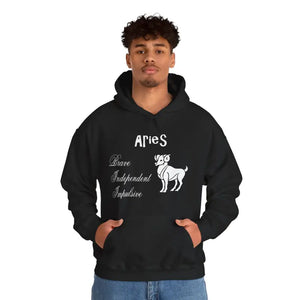 Aries Zodiac Sign Hooded Sweatshirt Unisex Heavy Blend - Dipaliz - Hoodies