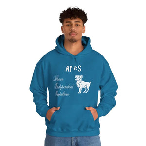 Aries Zodiac Sign Hooded Sweatshirt Unisex Heavy Blend - Dipaliz - Hoodies