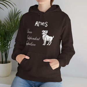 Aries Zodiac Sign Hooded Sweatshirt Unisex Heavy Blend - Dipaliz - Hoodies
