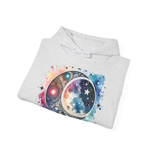 Celestial Moon Phases Hooded Sweatshirt - Stars Design - Dipaliz - Sweatshirts
