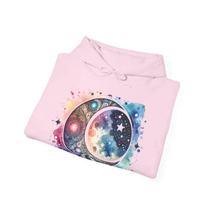 Celestial Moon Phases Hooded Sweatshirt - Stars Design - Dipaliz - Sweatshirts