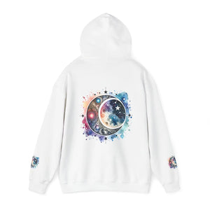 Celestial Moon Phases Hooded Sweatshirt - Stars Design - Dipaliz - Sweatshirts