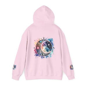 Celestial Moon Phases Hooded Sweatshirt - Stars Design - Dipaliz - Sweatshirts