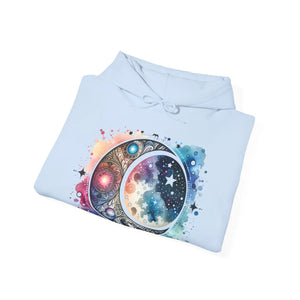 Celestial Moon Phases Hooded Sweatshirt - Stars Design - Dipaliz - Sweatshirts