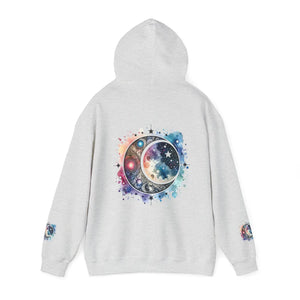 Celestial Moon Phases Hooded Sweatshirt - Stars Design - Dipaliz - Sweatshirts