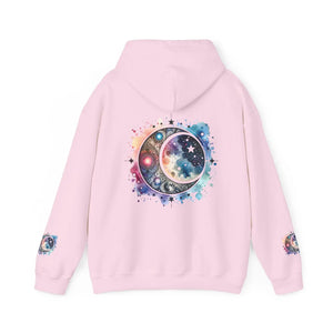 Celestial Moon Phases Hooded Sweatshirt - Stars Design - Dipaliz - Sweatshirts