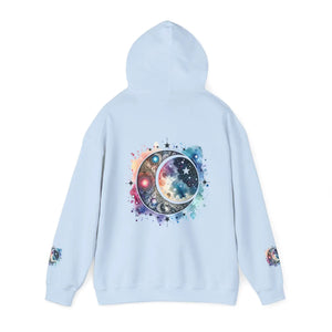 Celestial Moon Phases Hooded Sweatshirt - Stars Design - Dipaliz - Sweatshirts
