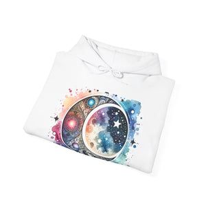 Celestial Moon Phases Hooded Sweatshirt - Stars Design - Dipaliz - Sweatshirts