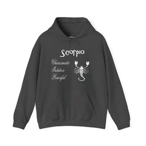 Bold Scorpio Sign Hooded Sweatshirt - Zodiac Tee Style - Dipaliz - Hoodies