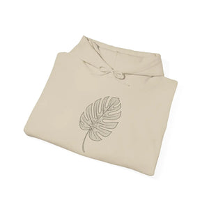 Hoodie, Minimal Monstera Line Art Pullover