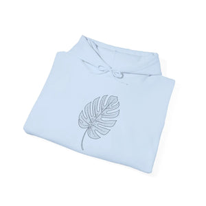 Hoodie, Minimal Monstera Line Art Pullover