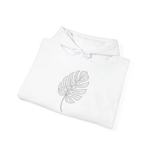 Hoodie, Minimal Monstera Line Art Pullover