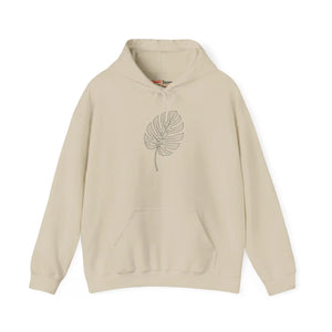 Hoodie, Minimal Monstera Line Art Pullover
