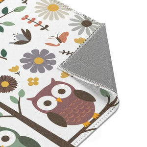 Owls on a Tree Area Rug Polyester Chenille Home Decor - Dipaliz - Rugs