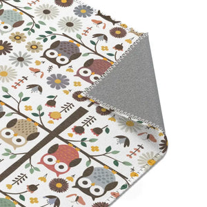 Owls on a Tree Area Rug Polyester Chenille Home Decor - Dipaliz - Rugs