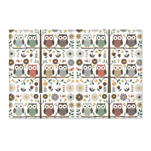 Owls on a Tree Area Rug Polyester Chenille Home Decor - Dipaliz - Rugs