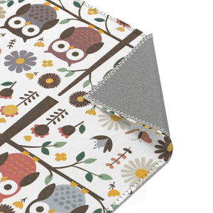 Owls on a Tree Area Rug Polyester Chenille Home Decor - Dipaliz - Rugs