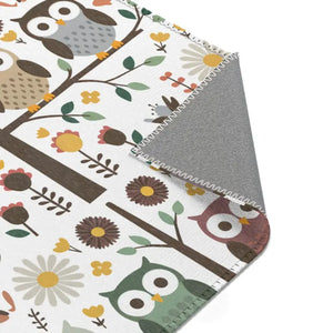 Owls on a Tree Area Rug Polyester Chenille Home Decor - Dipaliz - Rugs