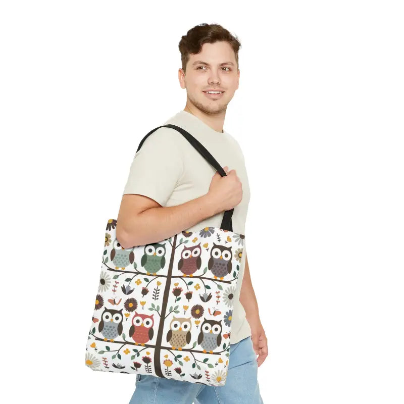 Hoot-tastic Tote: Embrace Black Cotton Bliss in Style! - Bags