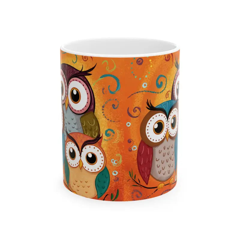 Cozy Up with the Three Owls Ceramic Mug for your Morning Brew