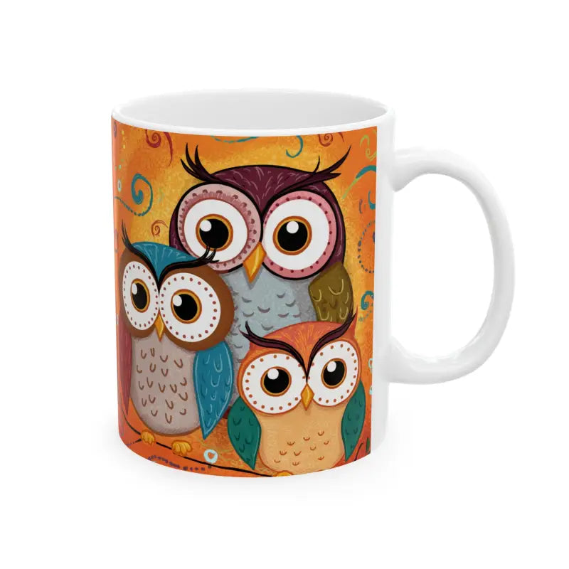 Cozy Up with the Three Owls Ceramic Mug for your Morning Brew