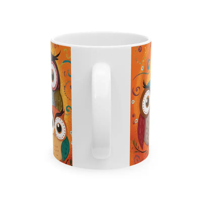 Cozy Up with the Three Owls Ceramic Mug for your Morning Brew