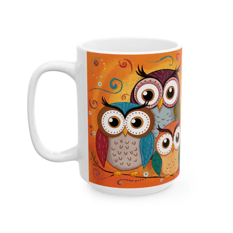 Cozy Up with the Three Owls Ceramic Mug for your Morning Brew