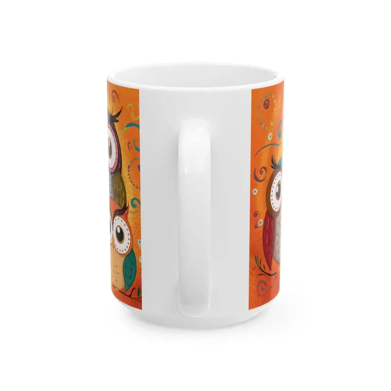 Cozy Up with the Three Owls Ceramic Mug for your Morning Brew