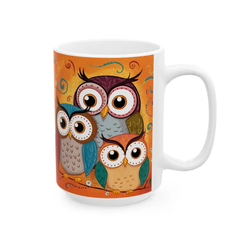 Cozy Up with the Three Owls Ceramic Mug for your Morning Brew