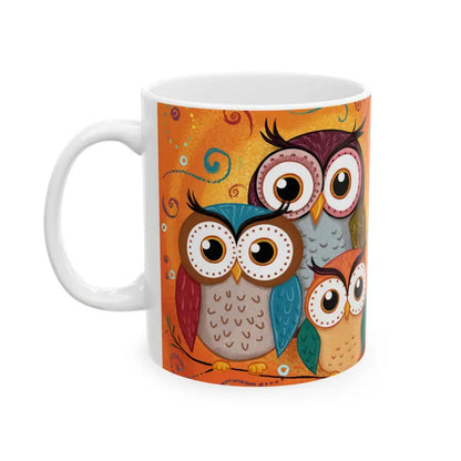 Cozy Up with the Three Owls Ceramic Mug for your Morning Brew