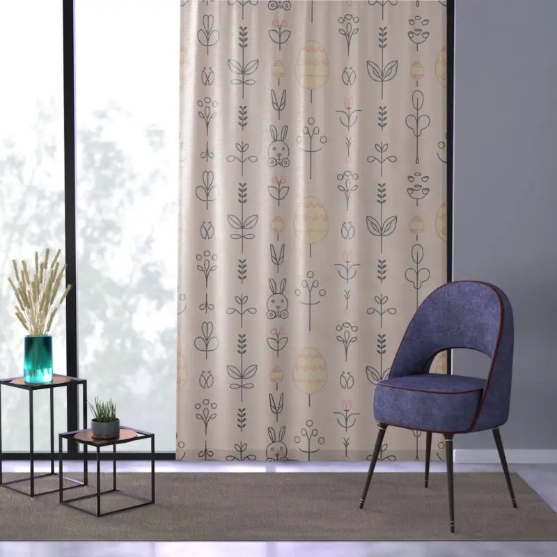 Hop Into Spring with Easter Bunny Curtains! - Sheer / White / 50’’ × 84’’ Home Decor