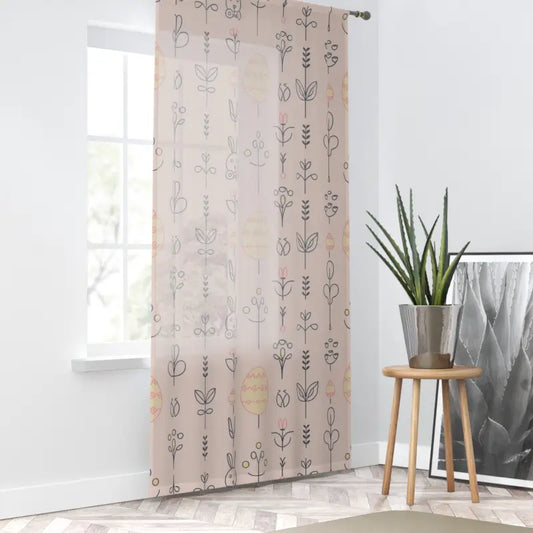 Hop Into Spring with Easter Bunny Curtains! - Sheer / White / 50’’ × 84’’ Home Decor