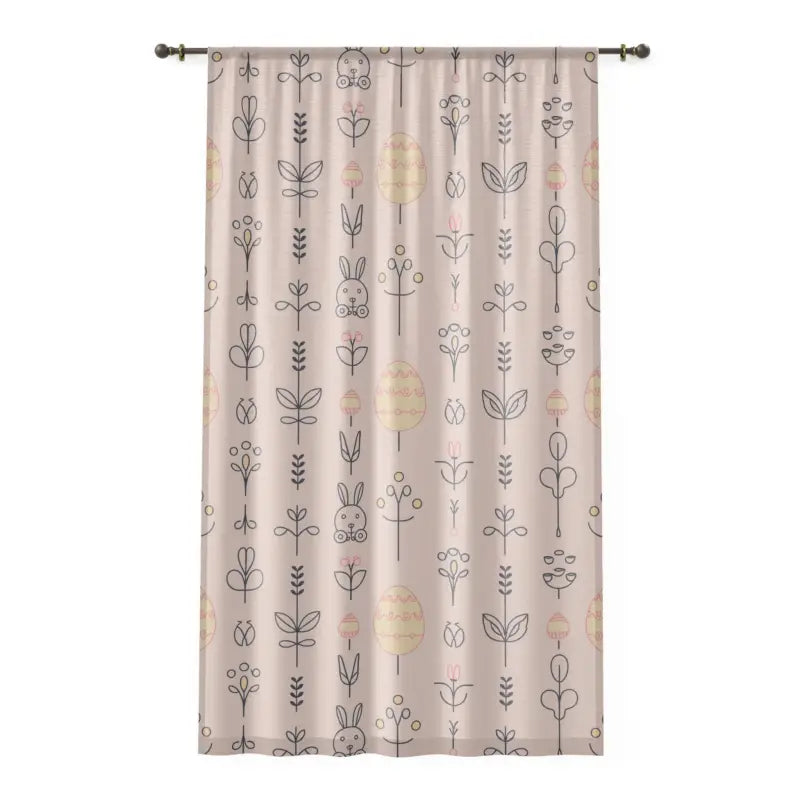 Hop Into Spring with Easter Bunny Curtains! - Sheer / White / 50’’ × 84’’ Home Decor