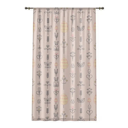 Hop Into Spring with Easter Bunny Curtains! - Sheer / White / 50’’ × 84’’ Home Decor