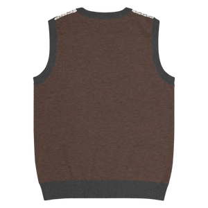 Diamond Grid Knit V-neck Vest - Horizontal Stripes - Dipaliz - Vests