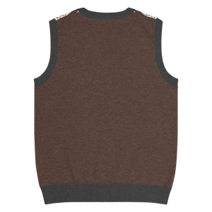 Retro Knit V-neck Vest - Diamond Grid and Stripes - Dipaliz - Vests - 3xs