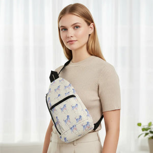 Horse Pattern Sling Bag – Watercolor Travel - Dipaliz - Cross Body Bags