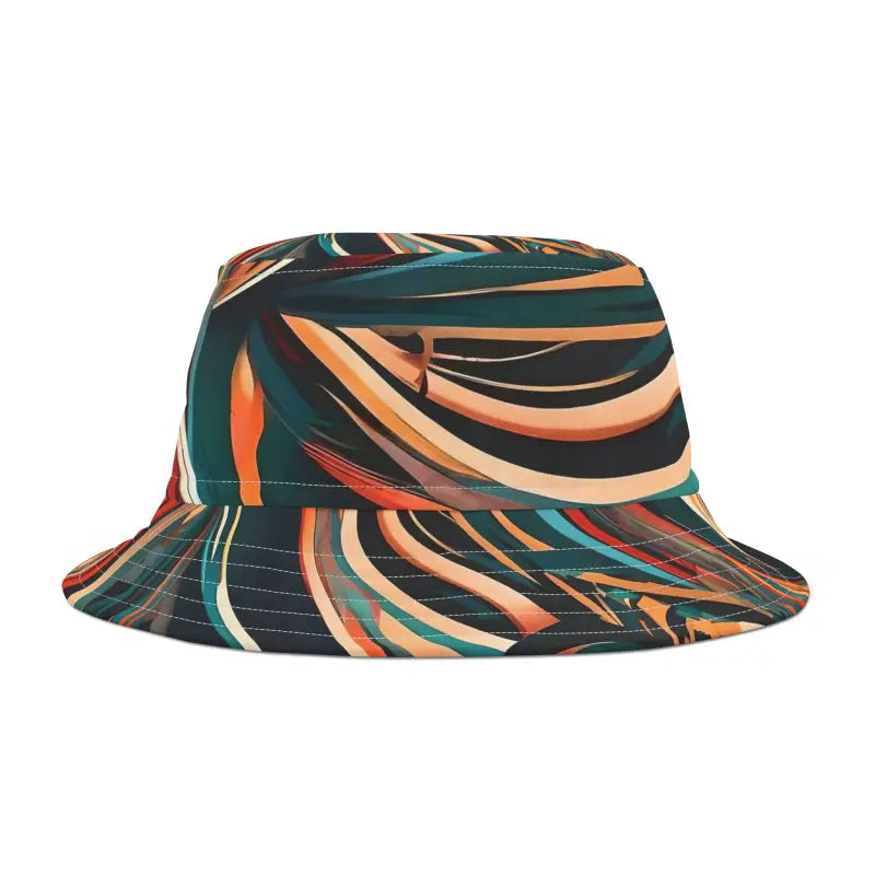 Funky Colorful Striped Polyester Bucket Hat for Bold Style - Hats