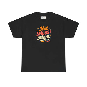 Retro Hot Mess Mom Tee - Cotton Mothers Day Gift - Dipaliz - T-shirts - s